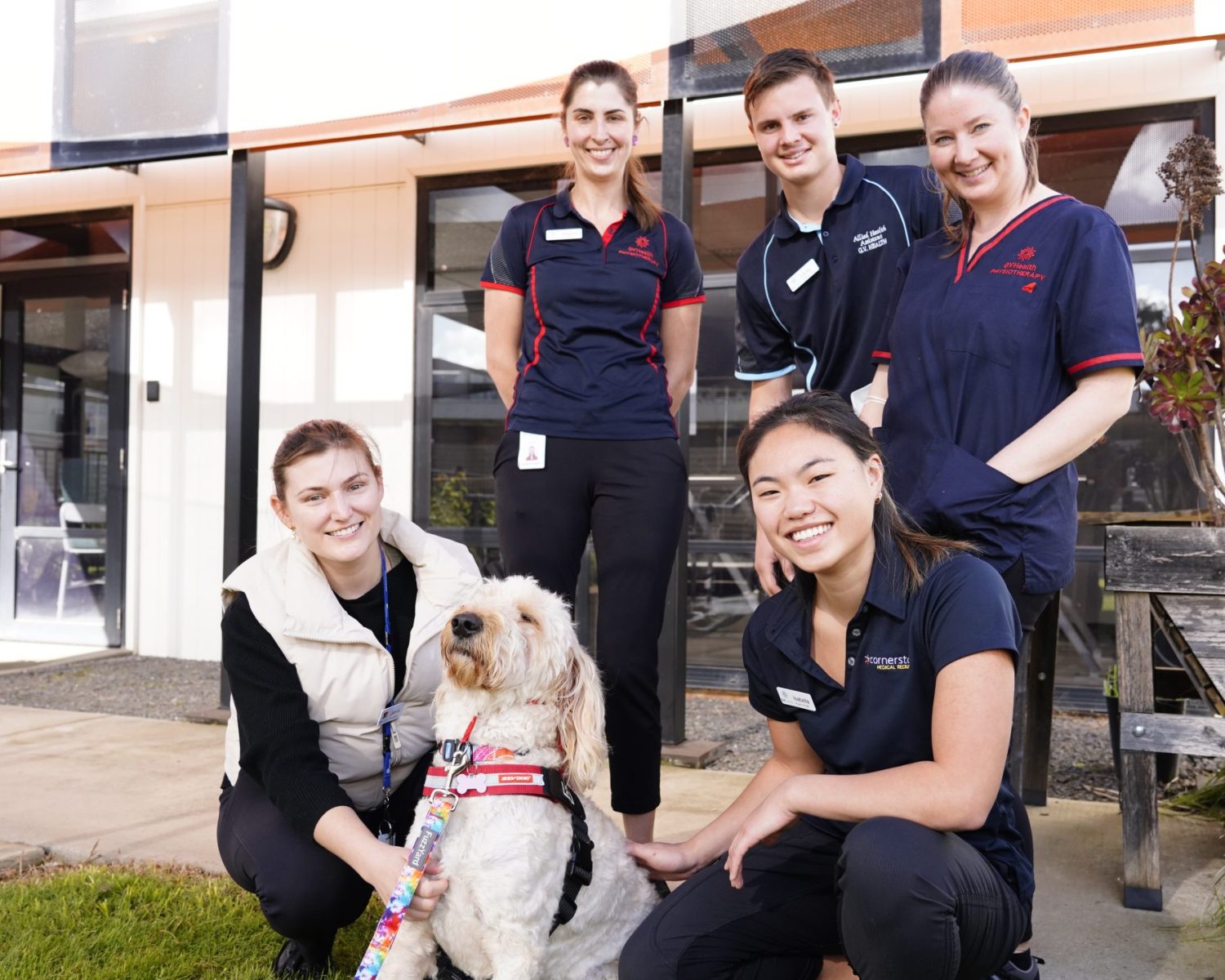 Staff take a pic (left back) Jessica Goodwin, Lachlan Rumbiolo, Malinda Randall, (front) Jenna Wood, Lexi and Isabella Young